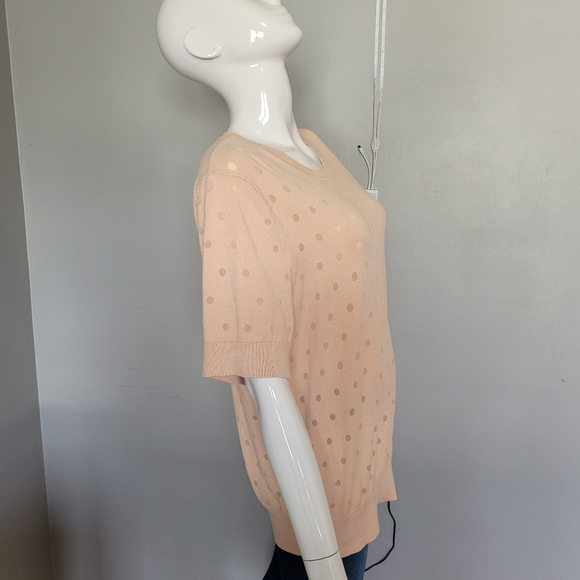 Karl Lagerfeld Polka Dot Short Sleeve Sweater, VGUC, Size XL - Picture 3 of 7